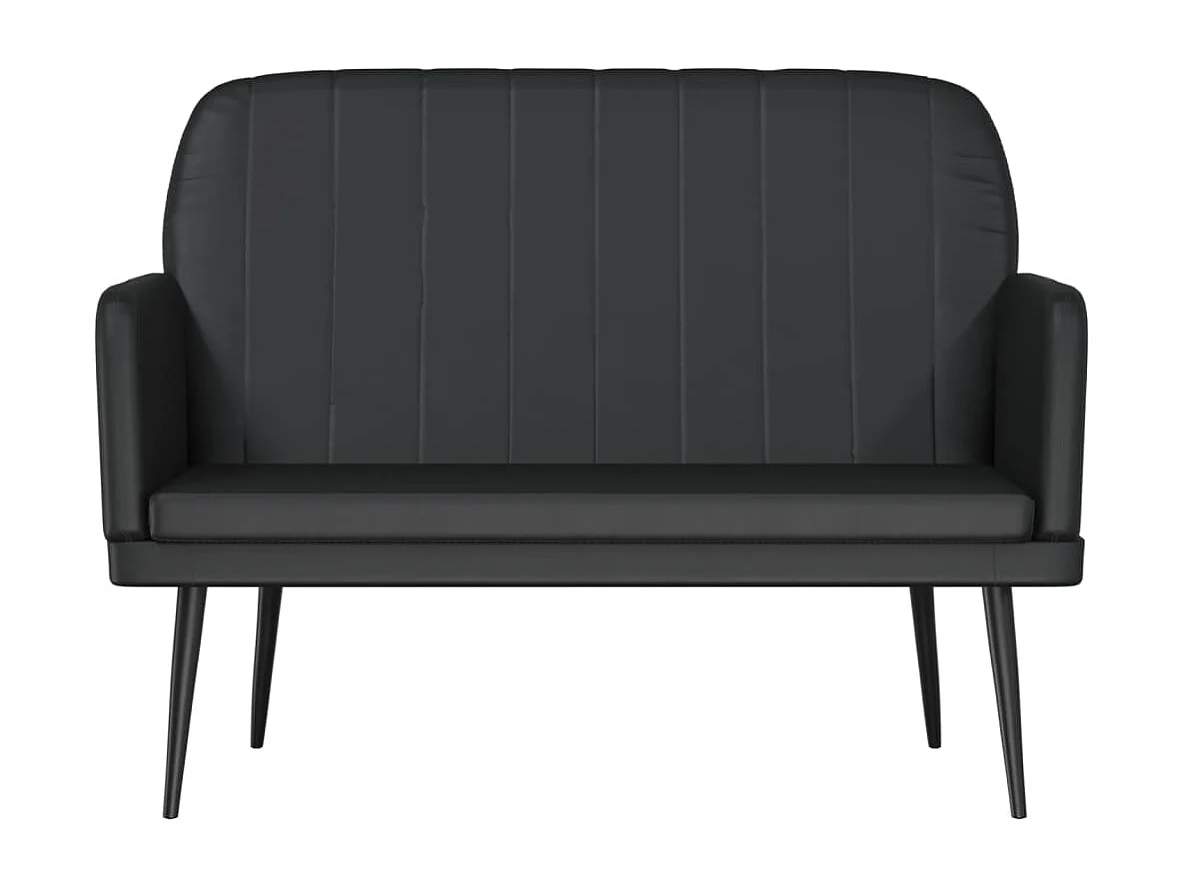 Banco de cuero sintético negro 107x80x81 cm ES183505