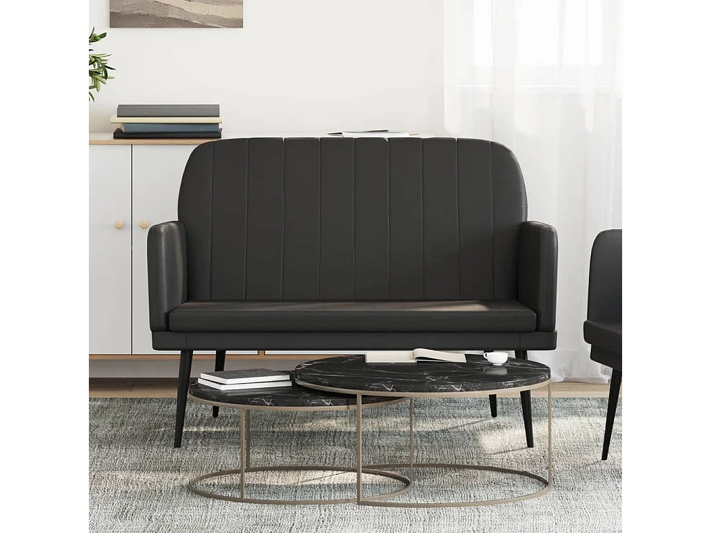 Banc Noir 107x80x81 cm Similicuir REO50618