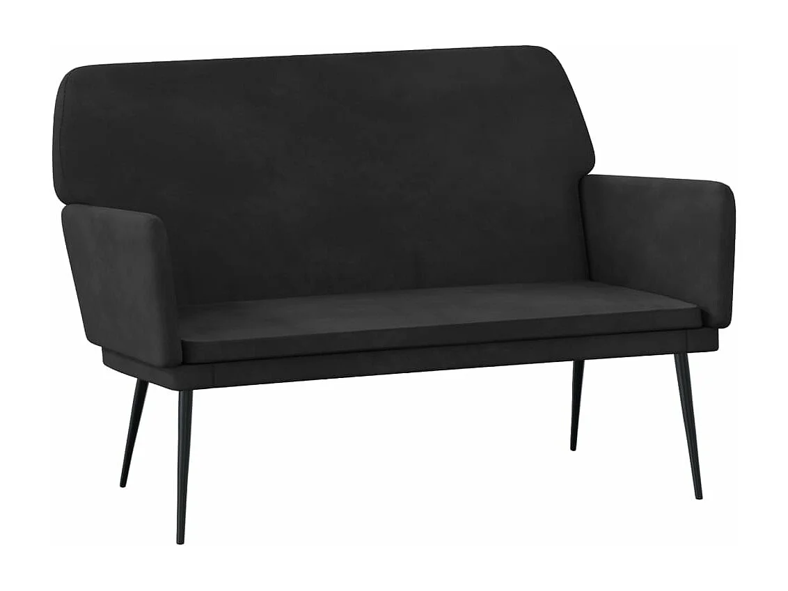Banc Noir 108x79x79 cm Velours REO84277