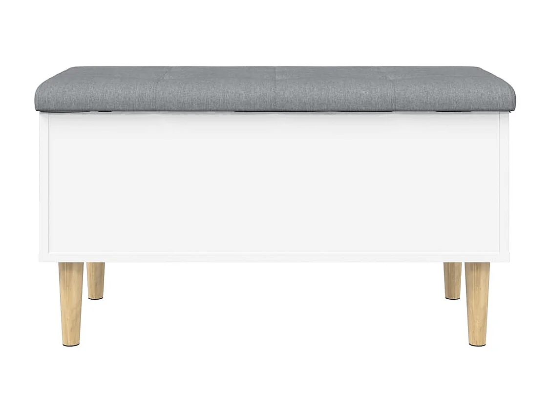 Banco con almacenaje madera de ingeniería blanco 82x42x46 cm ES189991