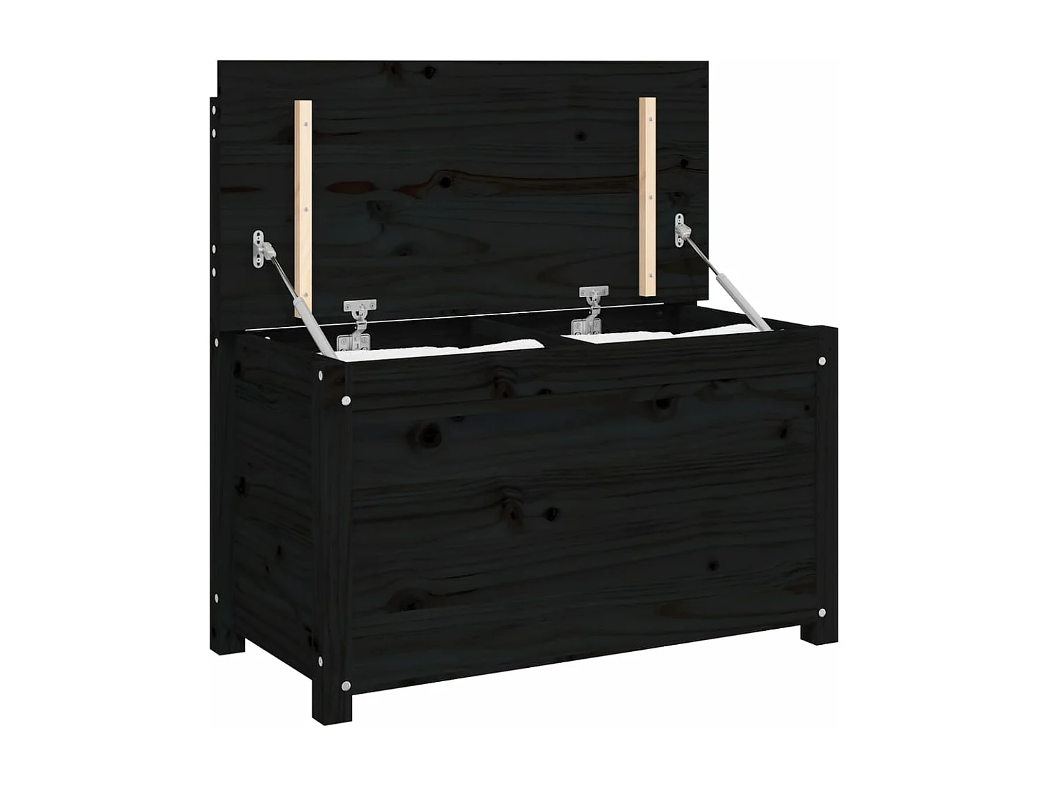 Banc Noir 80x41x77 cm Bois de pin massif REO83094