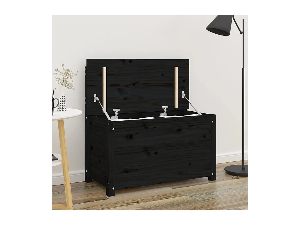 Banc Noir 80x41x77 cm Bois de pin massif REO83094