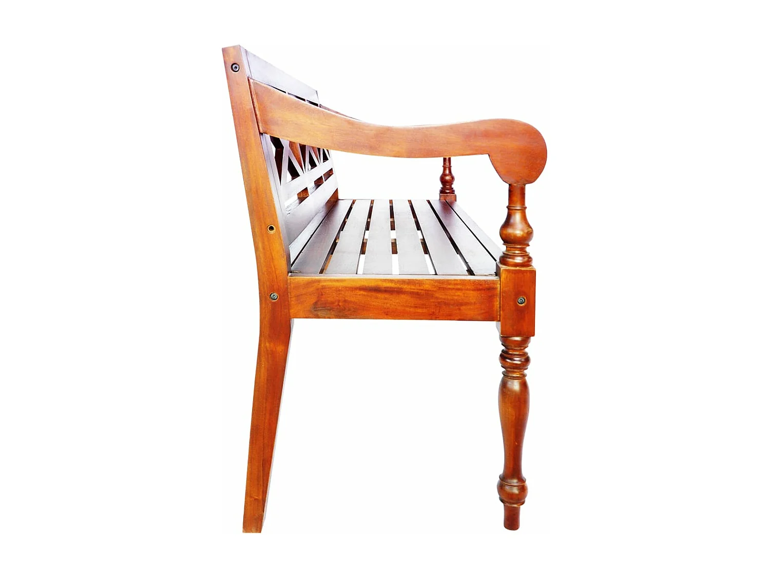 Banco Batávia 123 cm madeira de mogno maciça castanho-escuro PT608144