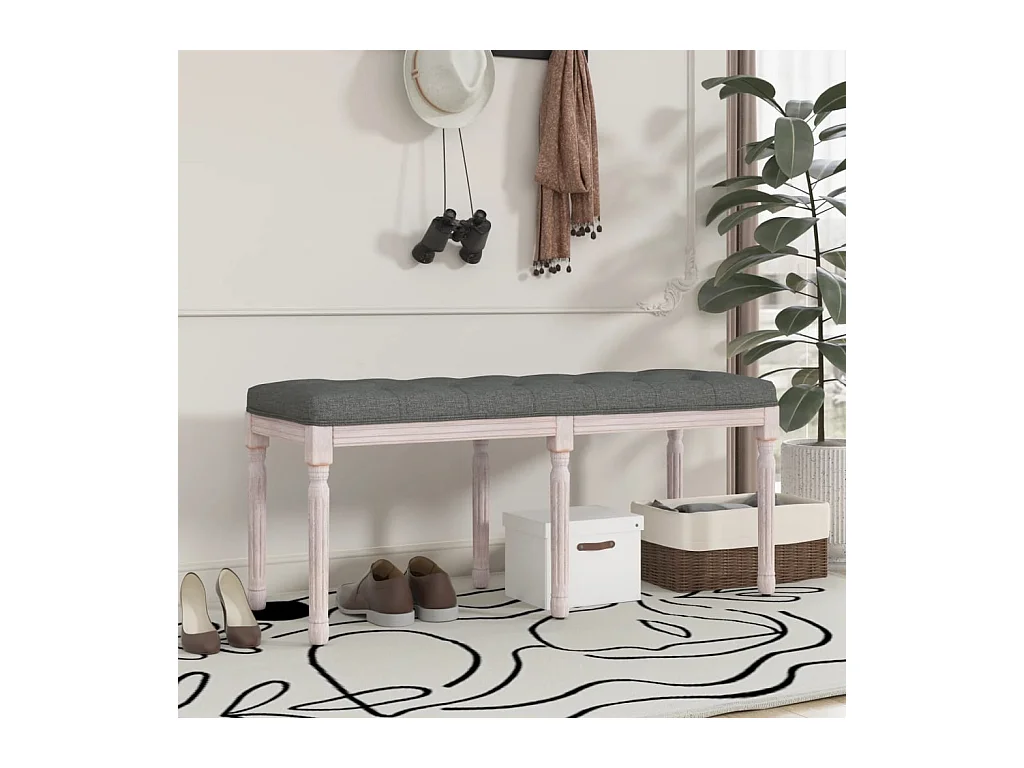 Banc Gris foncé 110x40x49 cm Tissu REO97574