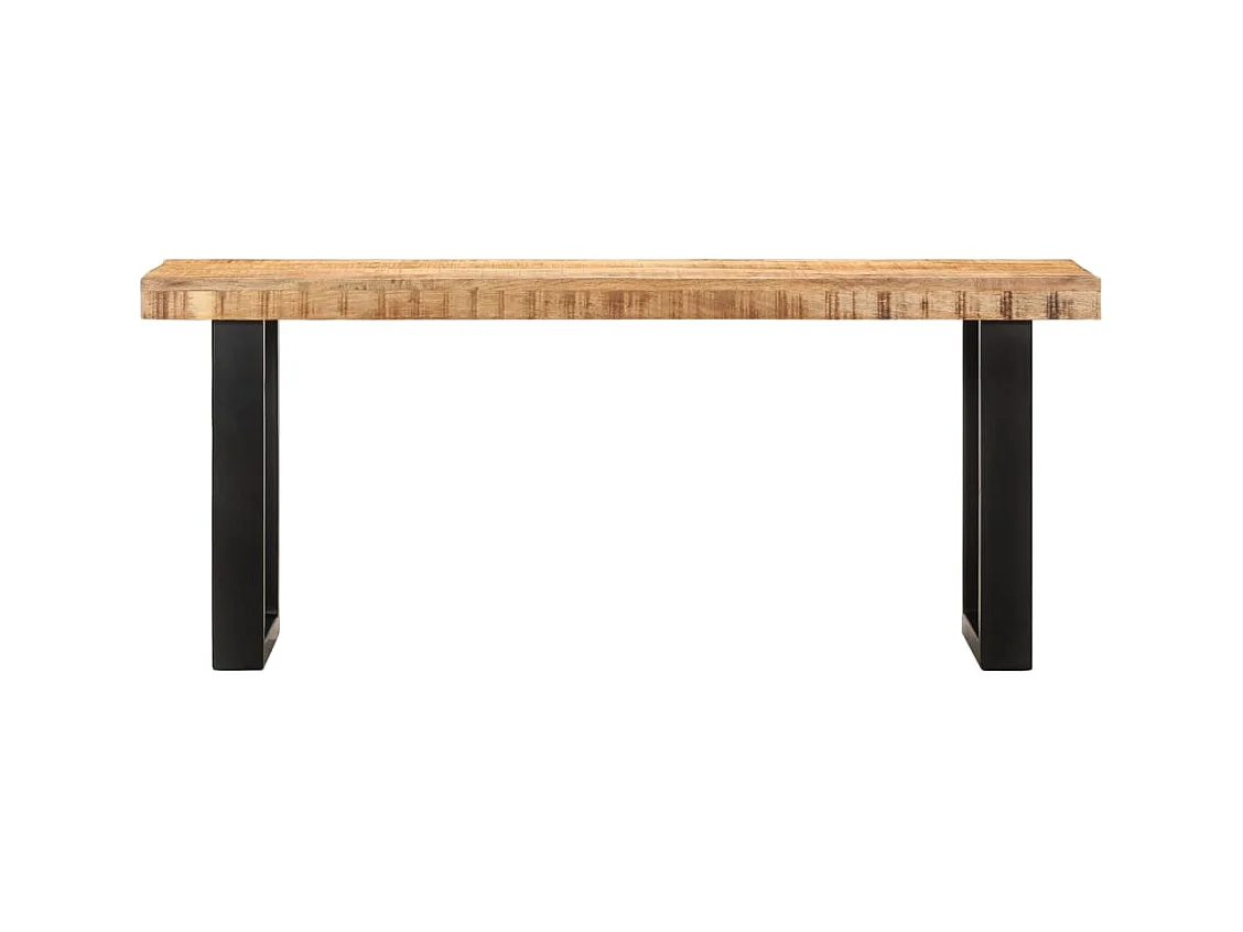 Banc 110 cm Bois de manguier brut massif et acier REO92464