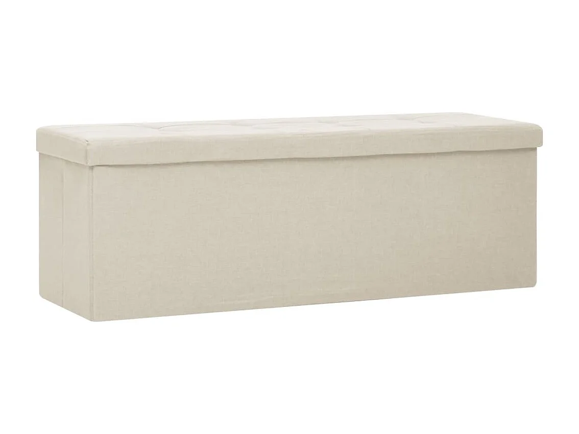 Banc de rangement pliable Blanc crème Faux lin REO15187