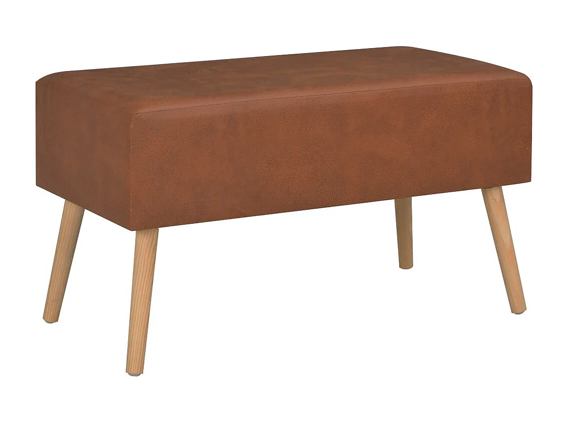 Banc avec tiroirs 80 cm Marron Similicuir REO82842