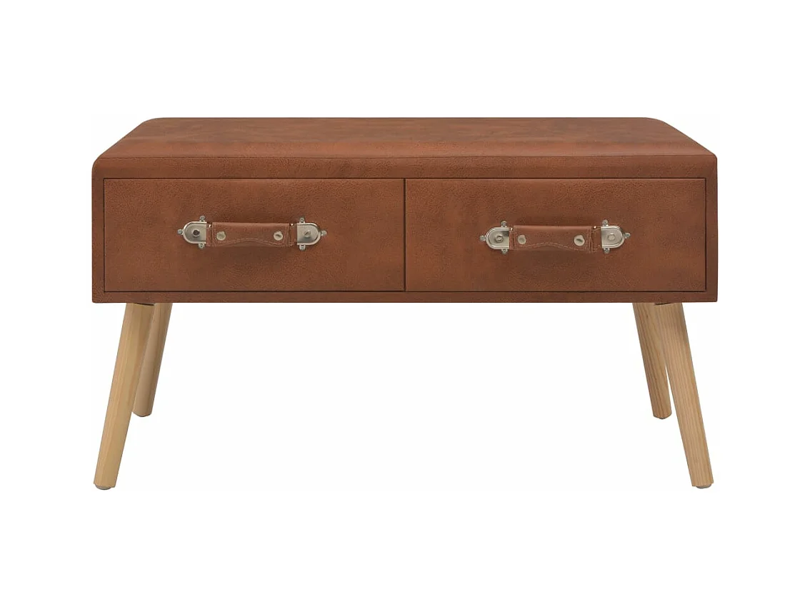 Bank met lades 80 cm kunstleer bruin NL463308