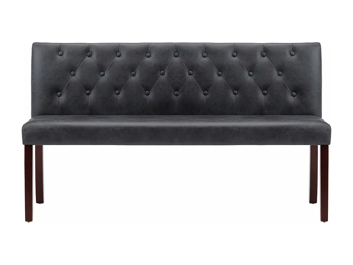 Banco 148,5 cm camurça artificial cinzento PT478308