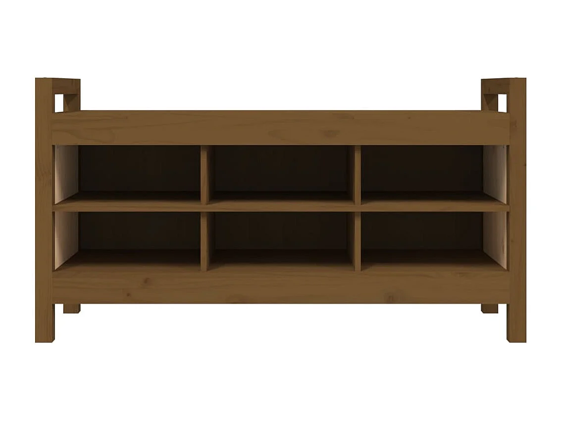 Banc d'entrée Marron miel 110x40x60 cm Bois de pin massif REO14404