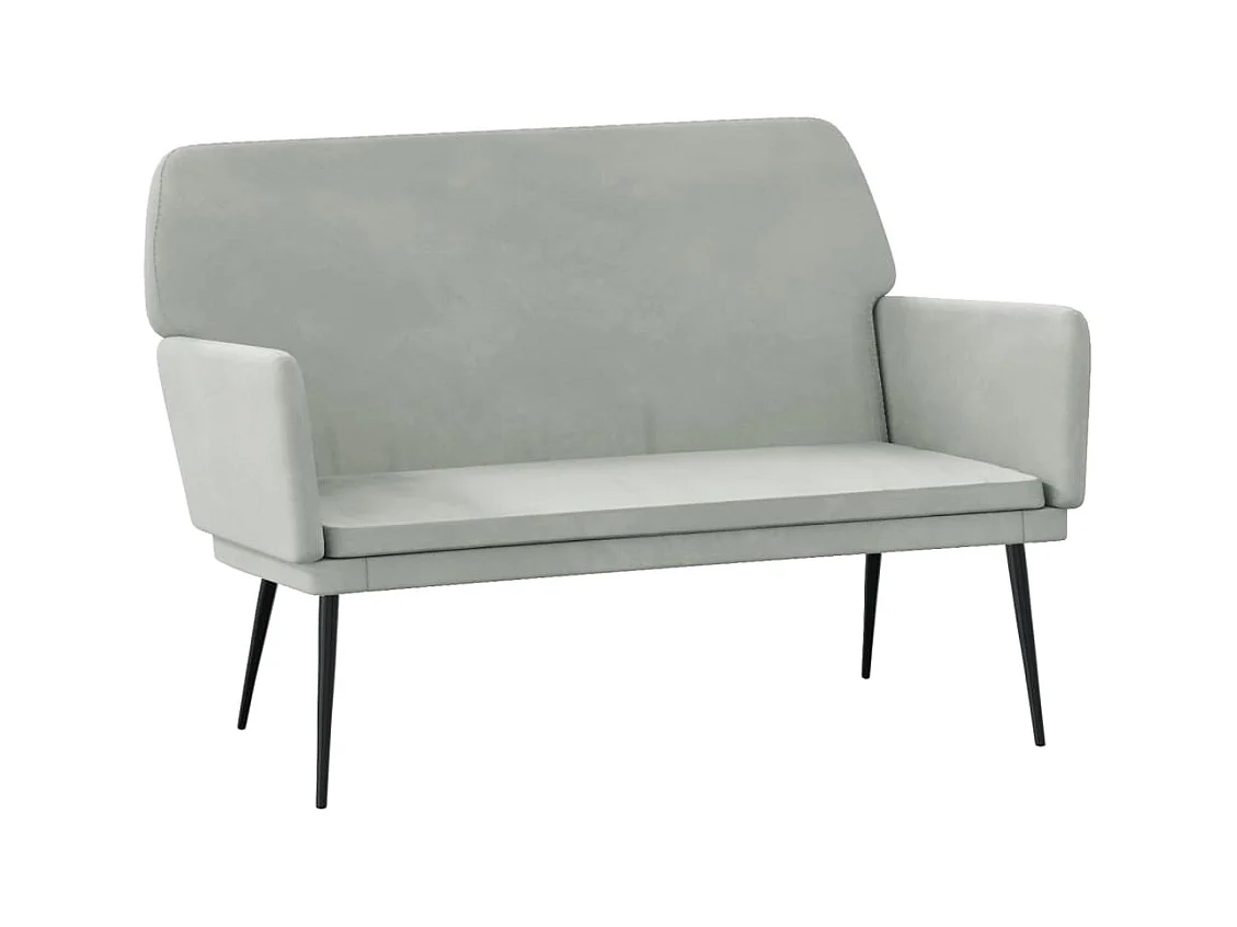 Banco de terciopelo gris claro 108x79x79 cm ES181546