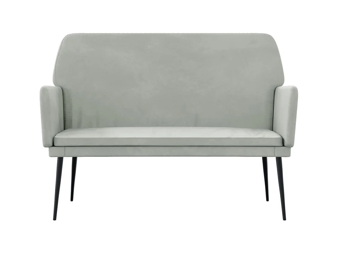 Banco de terciopelo gris claro 108x79x79 cm ES181546