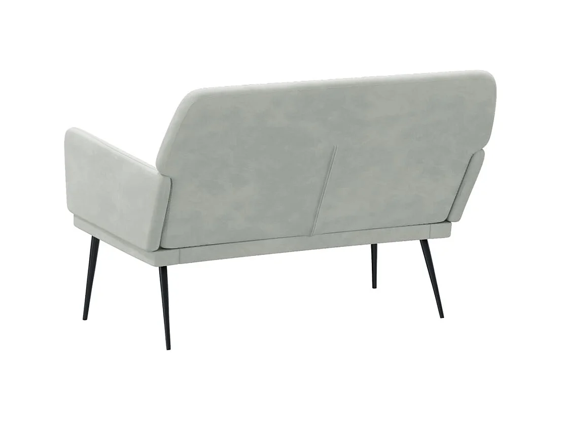 Banco de terciopelo gris claro 108x79x79 cm ES181546