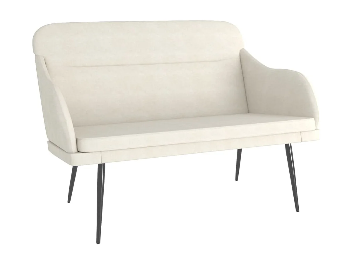 Bankje 110x76x80 cm fluweel crèmekleurig NL793898