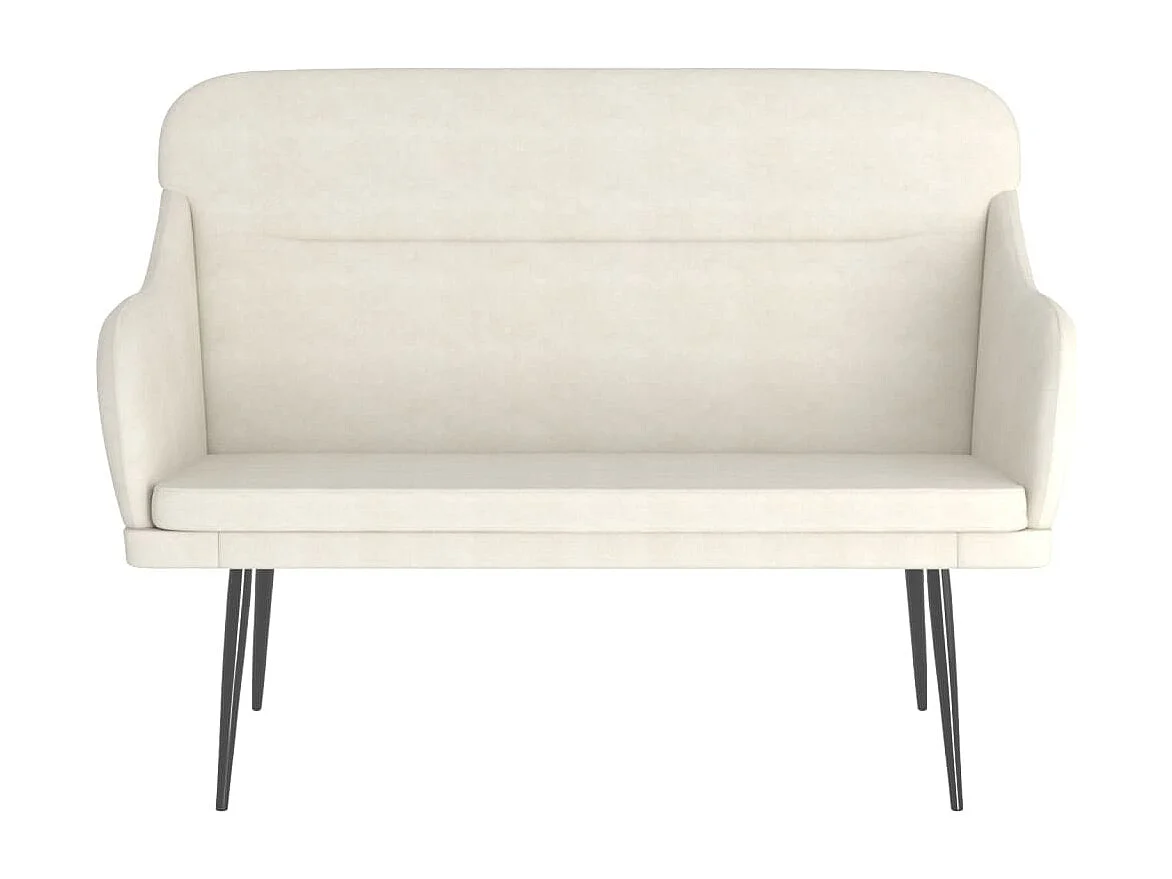 Bankje 110x76x80 cm fluweel crèmekleurig NL793898