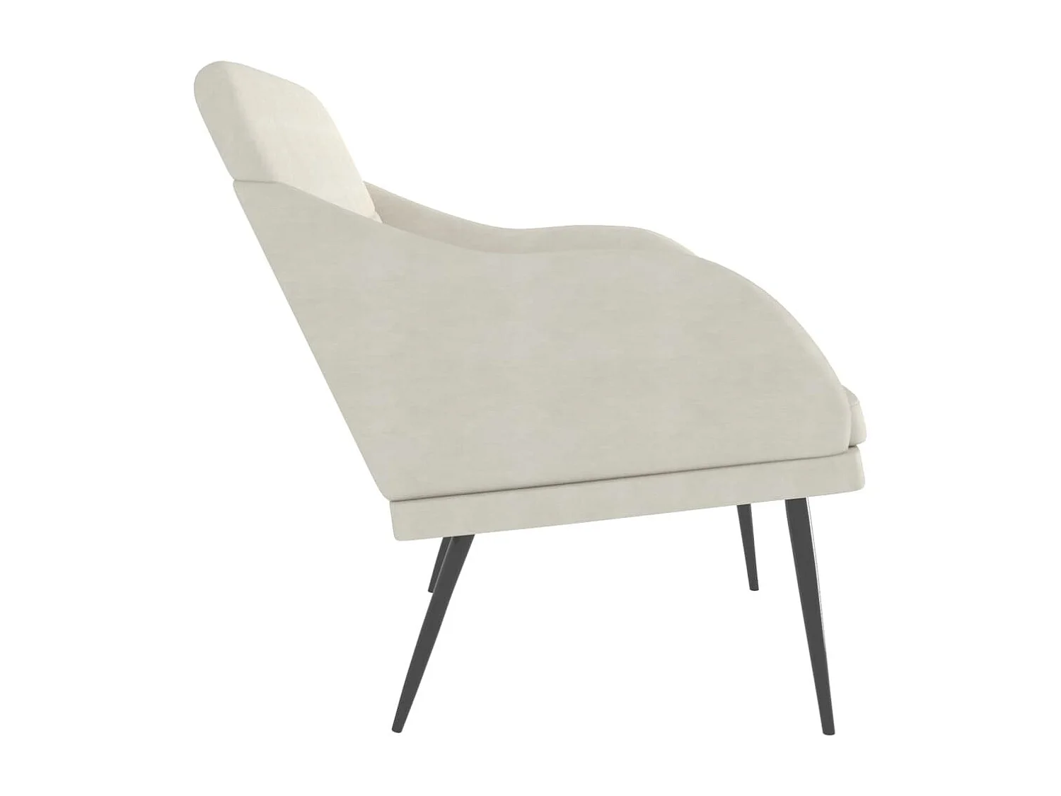 Bankje 110x76x80 cm fluweel crèmekleurig NL793898