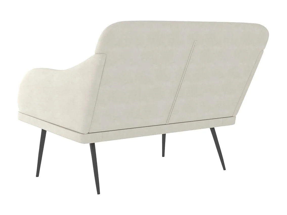 Bankje 110x76x80 cm fluweel crèmekleurig NL793898