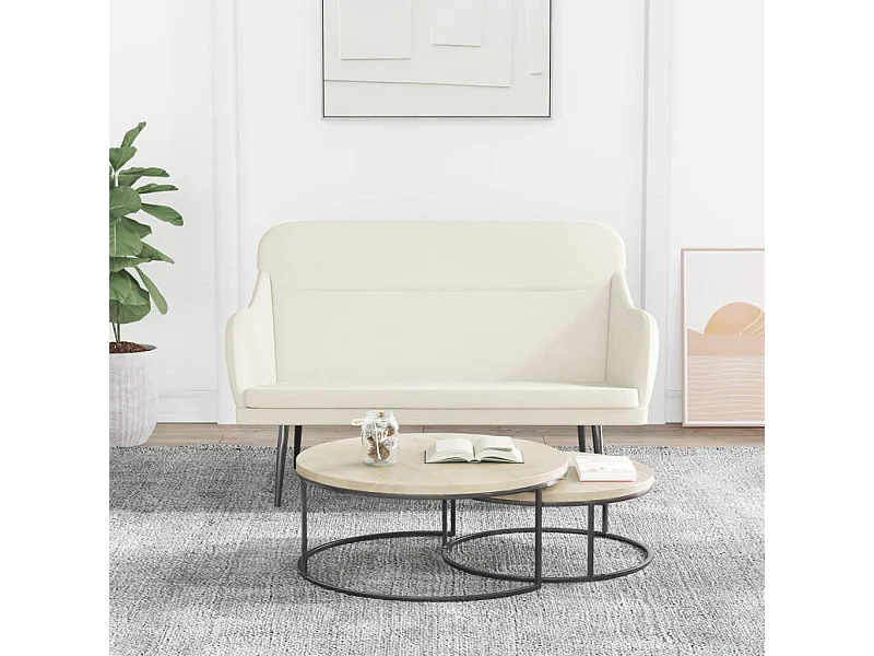 Bankje 110x76x80 cm fluweel crèmekleurig NL793898