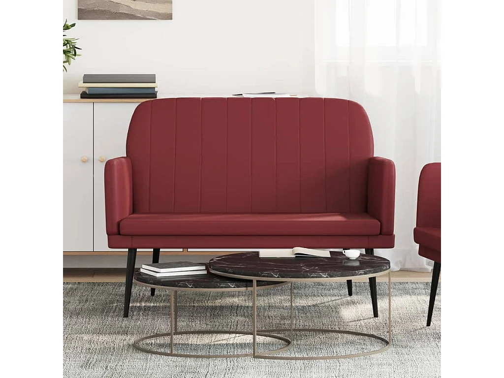Banc Rouge bordeaux 107x80x81 cm Similicuir REO76045
