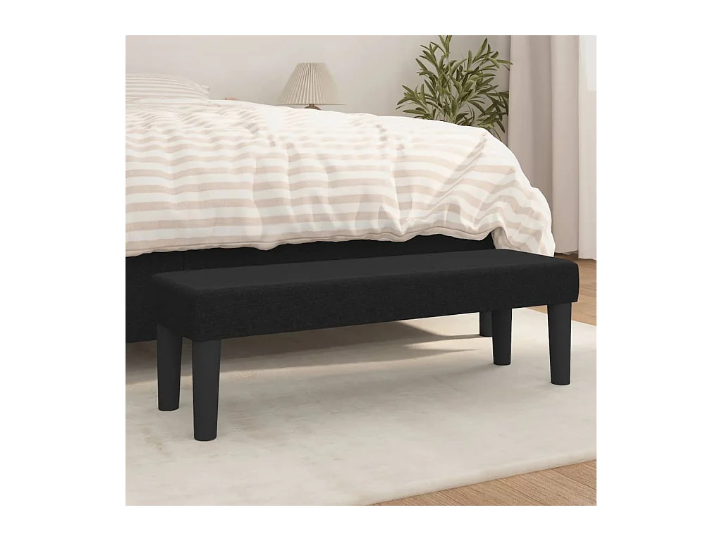 Banc Noir 100x30x30 cm Tissu REO76854