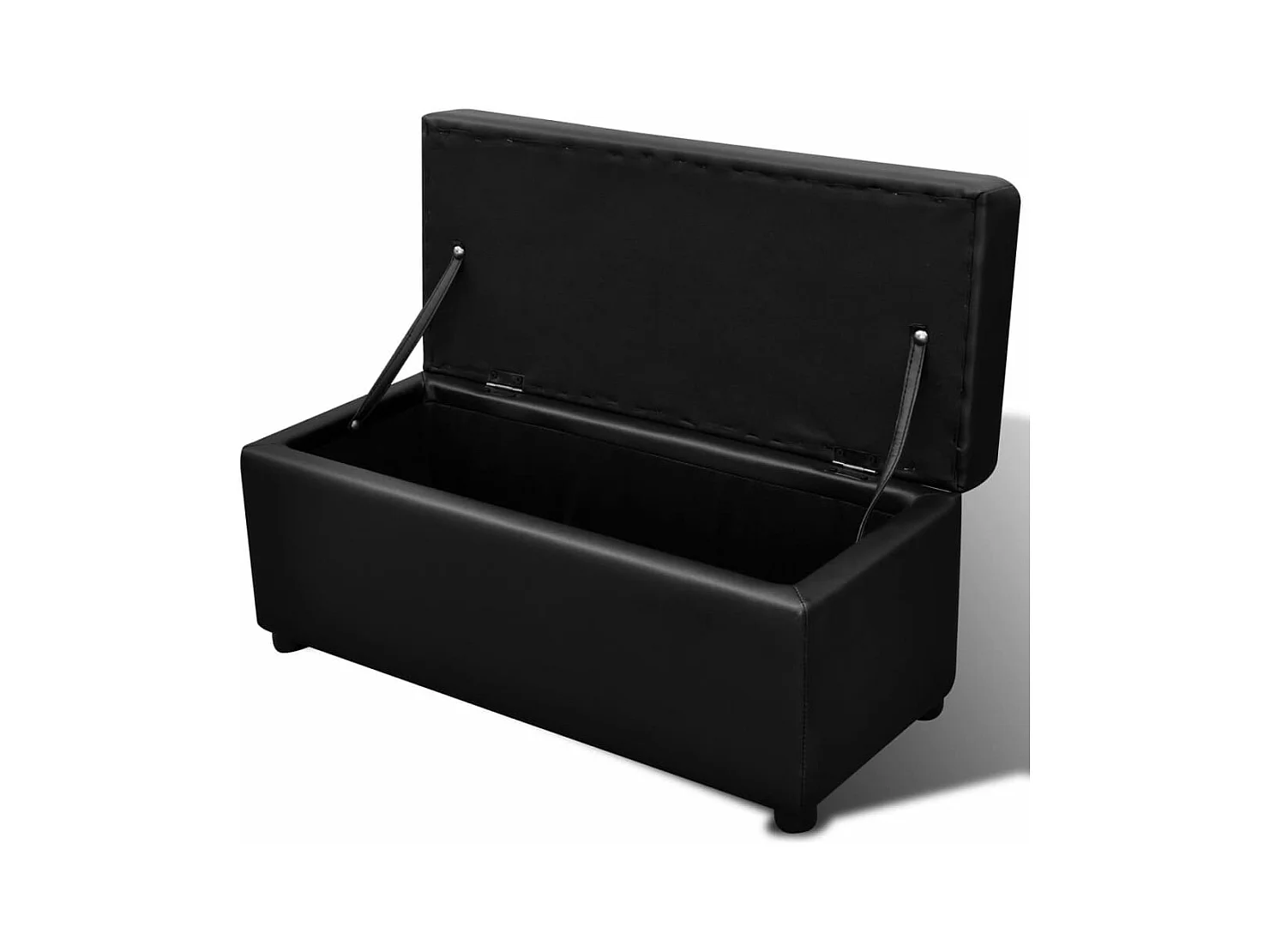 Set de banc de rangement en simili cuir Noir REO75048