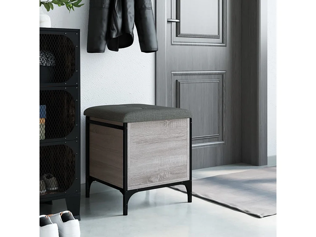 Banc de rangement sonoma gris 42x42x45 cm bois d'ingénierie REO96950