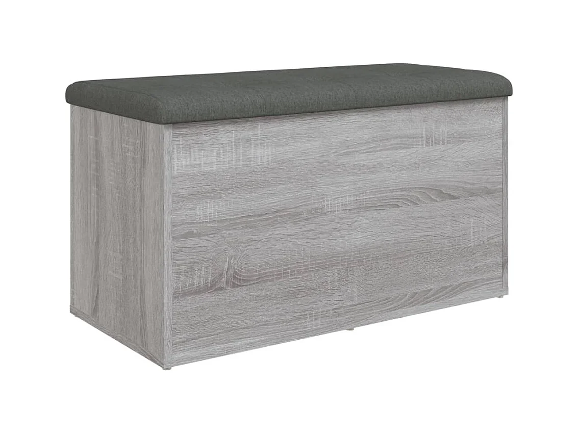 Banco con almacenaje madera ingeniería gris Sonoma 82x42x45 cm ES412583