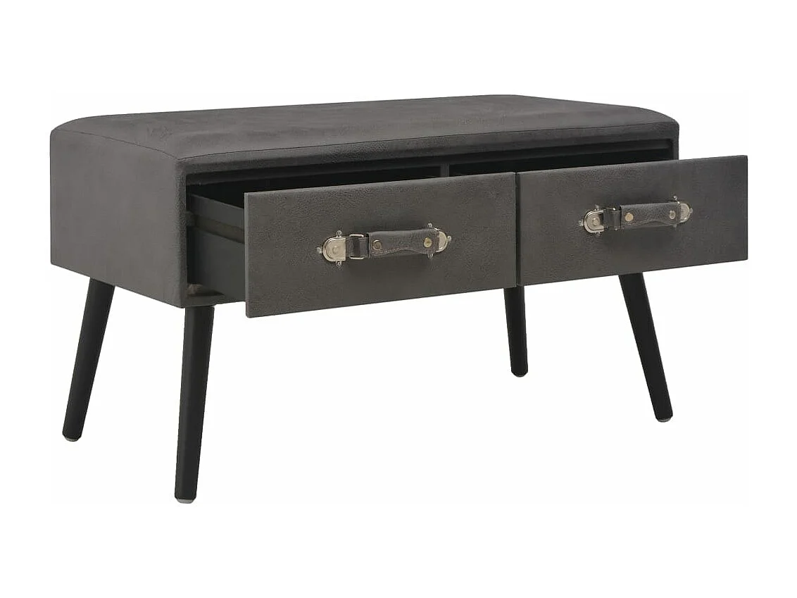 Banc avec tiroirs 80 cm Gris Similicuir REO57615