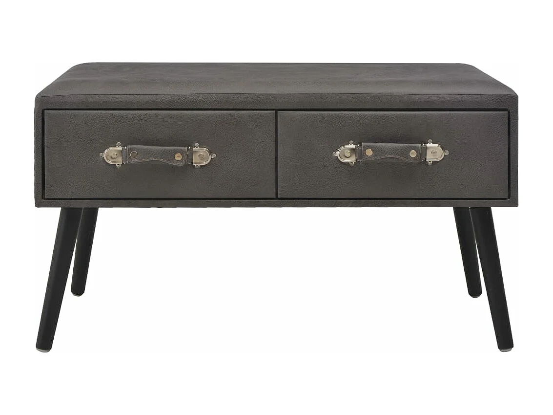 Banc avec tiroirs 80 cm Gris Similicuir REO57615