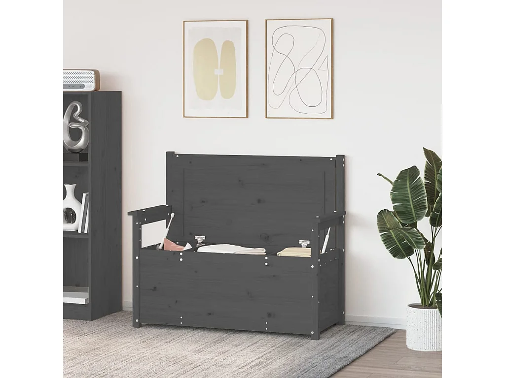 Banc Gris 112,5x51,5x96,5 cm Bois de pin massif REO83086