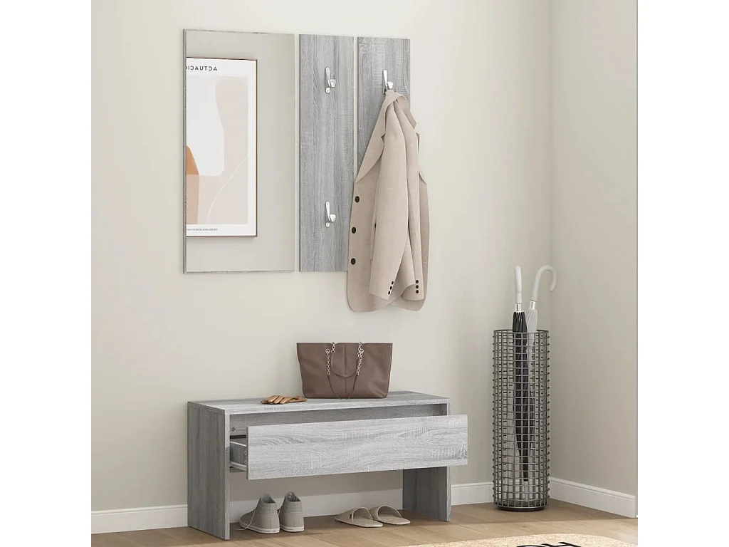 Ensemble de meubles de couloir Sonoma gris Bois d'ingénierie REO65694