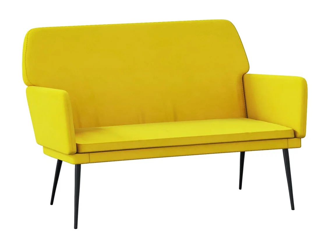 Banco de terciopelo amarillo 108x79x79 cm ES770287