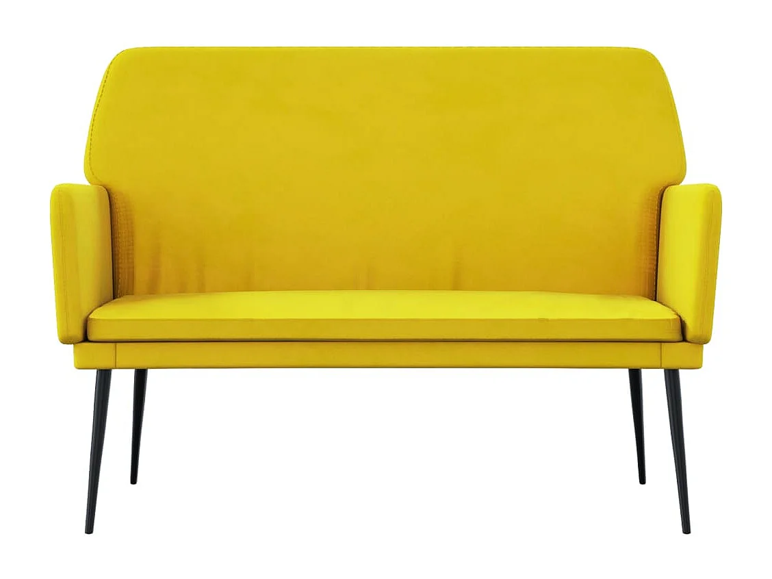 Banc Jaune 108x79x79 cm Velours REO71116