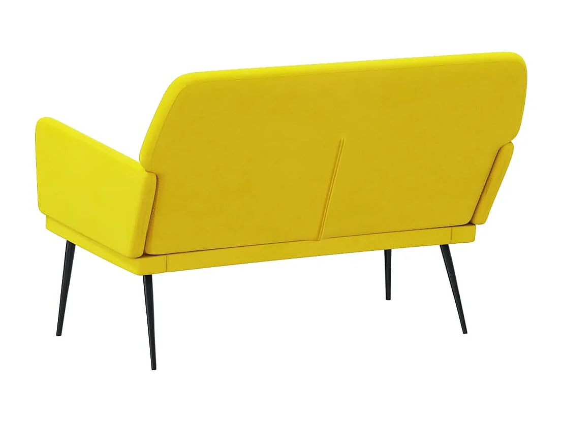 Banc Jaune 108x79x79 cm Velours REO71116