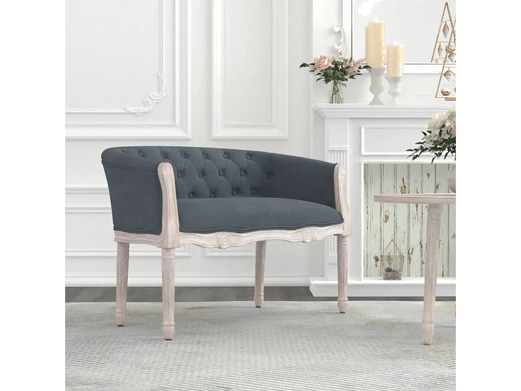 Banc Gris foncé 98x56x69 cm Velours REO87097