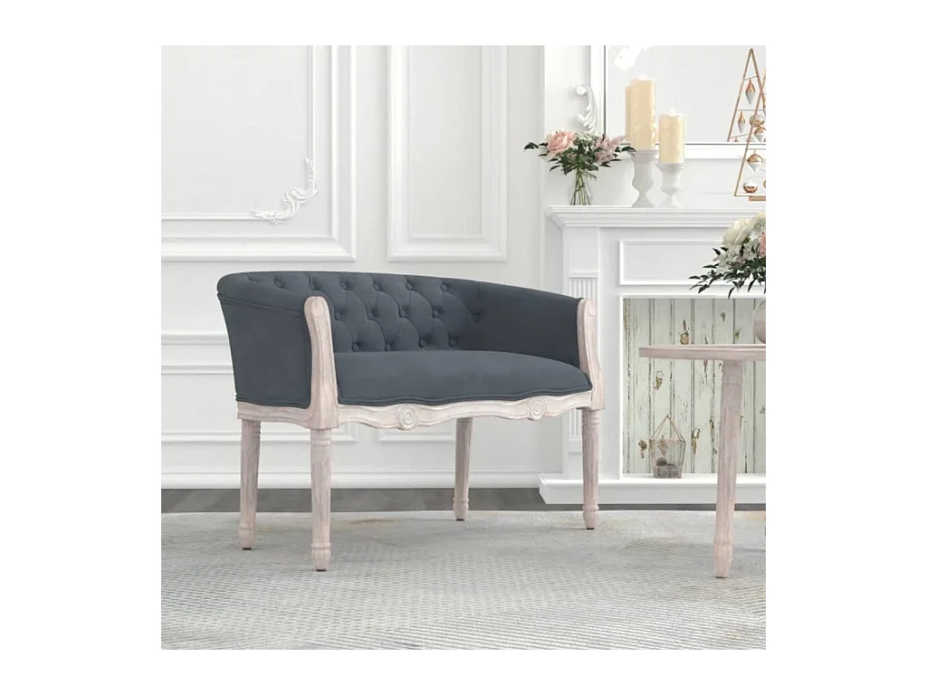 Banc Gris foncé 98x56x69 cm Velours REO87097