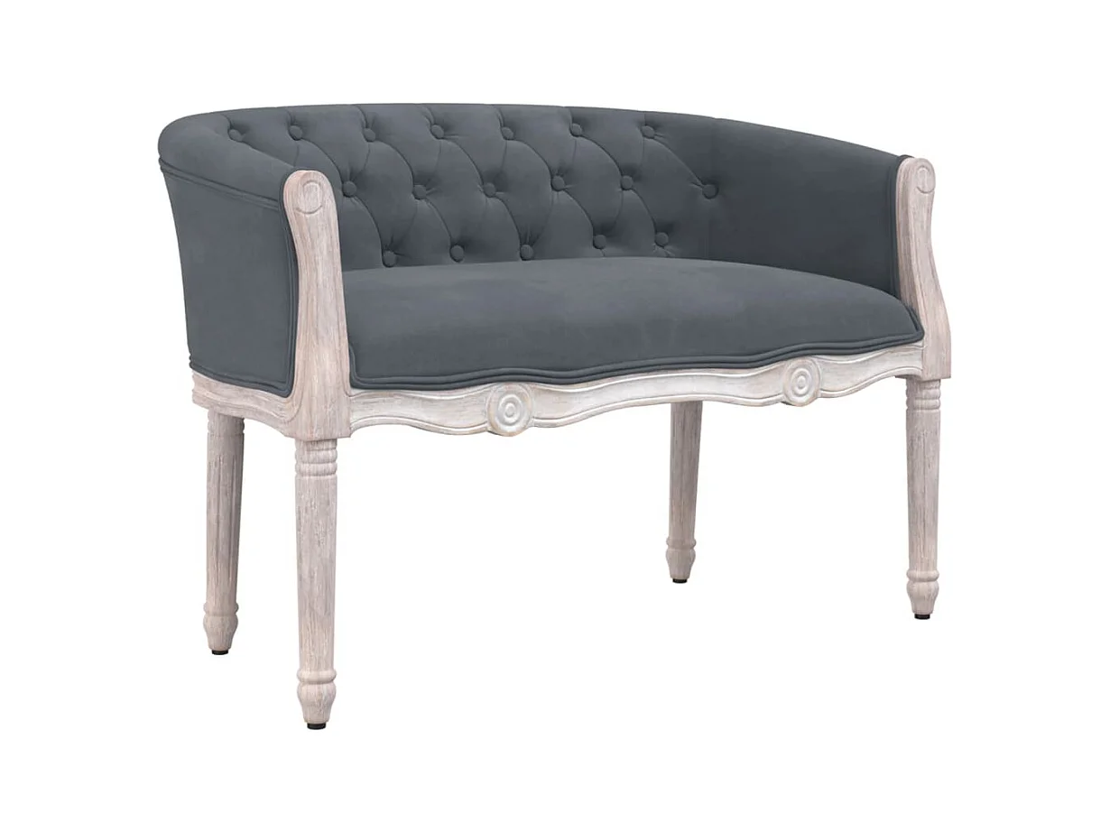 Banc Gris foncé 98x56x69 cm Velours REO87097