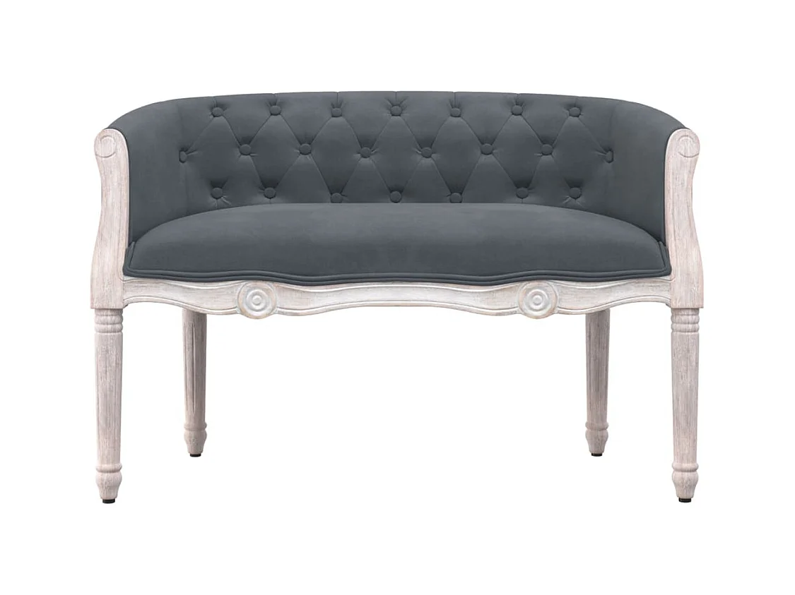 Banc Gris foncé 98x56x69 cm Velours REO87097