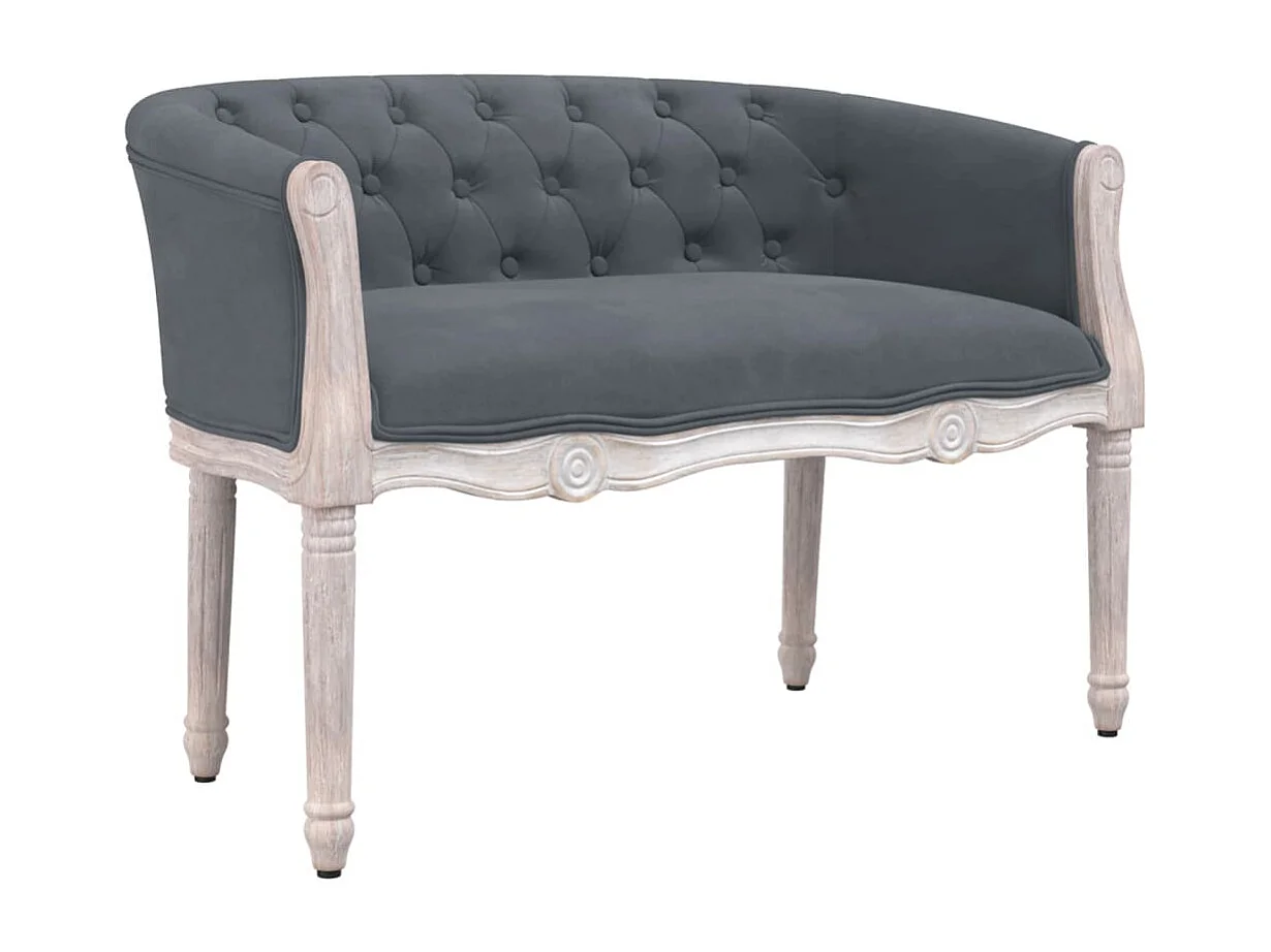 Bankje 98x56x69 cm fluweel donkergrijs NL335233