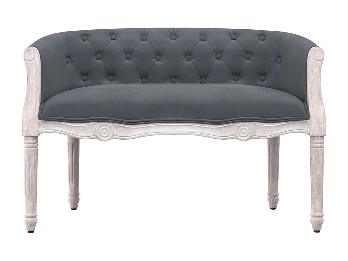 Bankje 98x56x69 cm fluweel donkergrijs NL335233