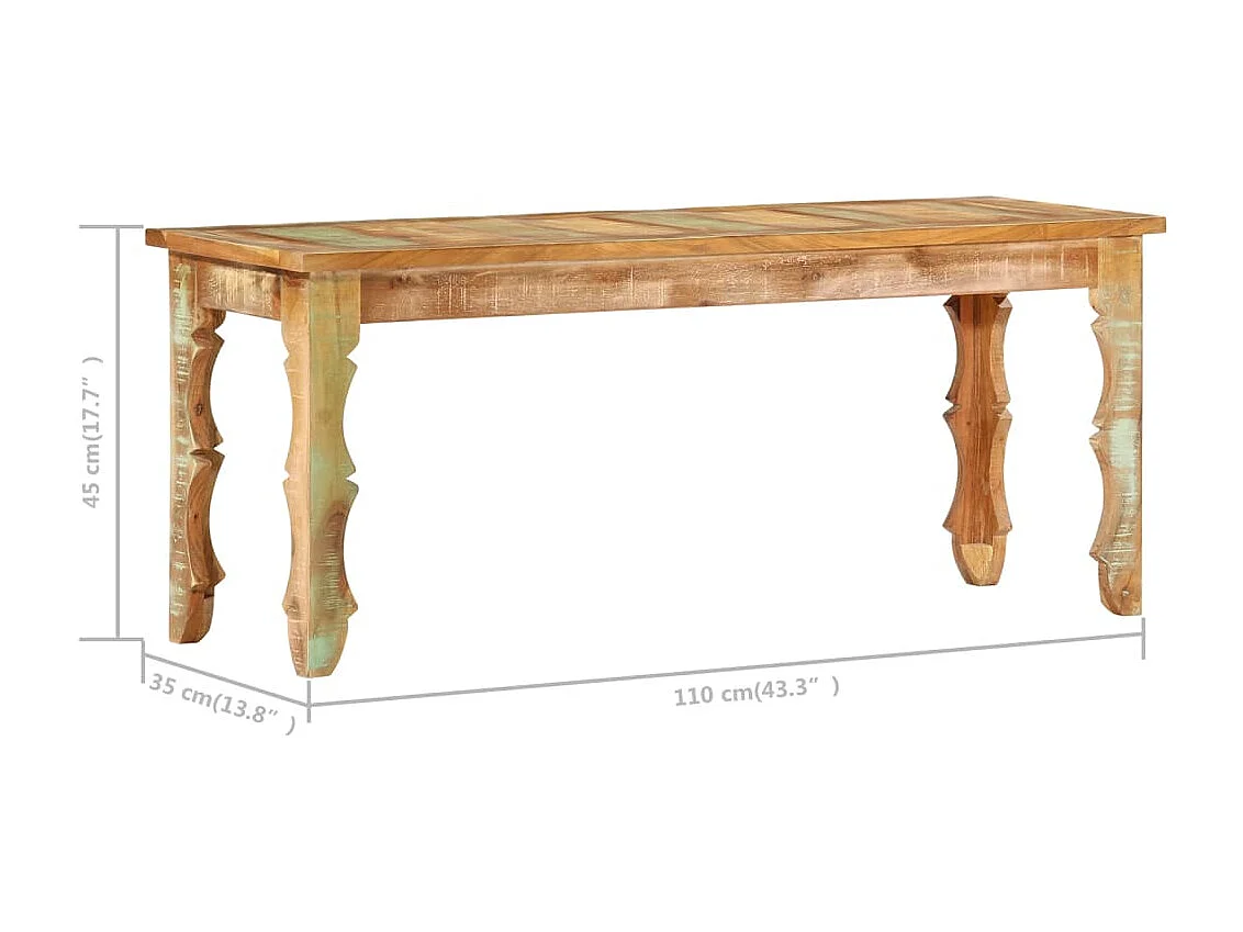 Banc 110 x 35 x 45 cm Bois de récupération massif REO66953