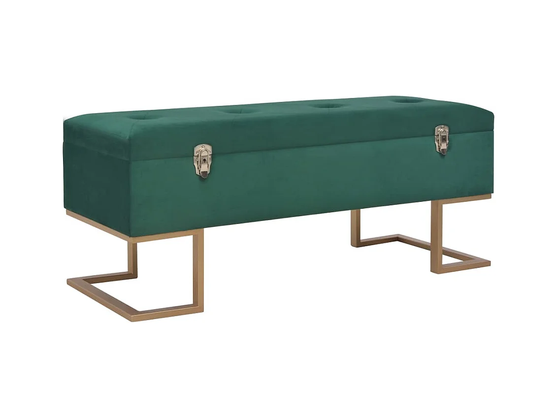 Banc avec compartiment de rangement 105 cm Vert Velours REO78276
