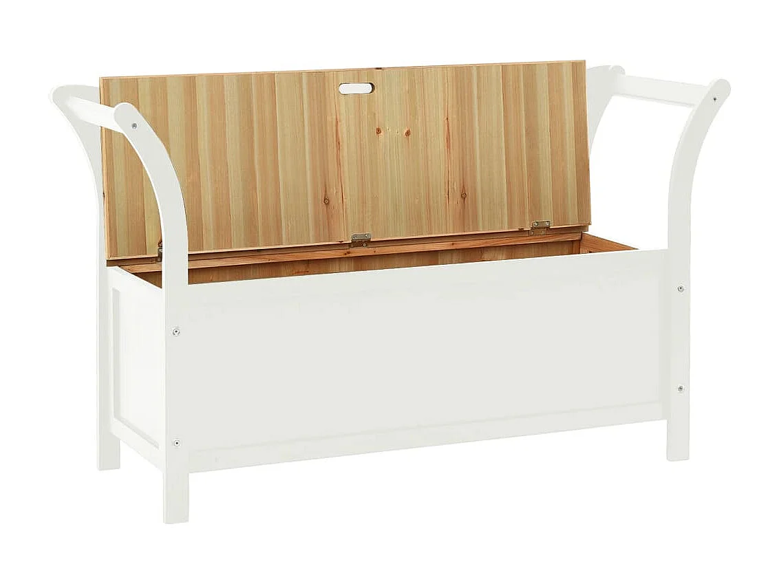 Banc Blanc 107x45x75,5 cm Bois de sapin solide REO18957