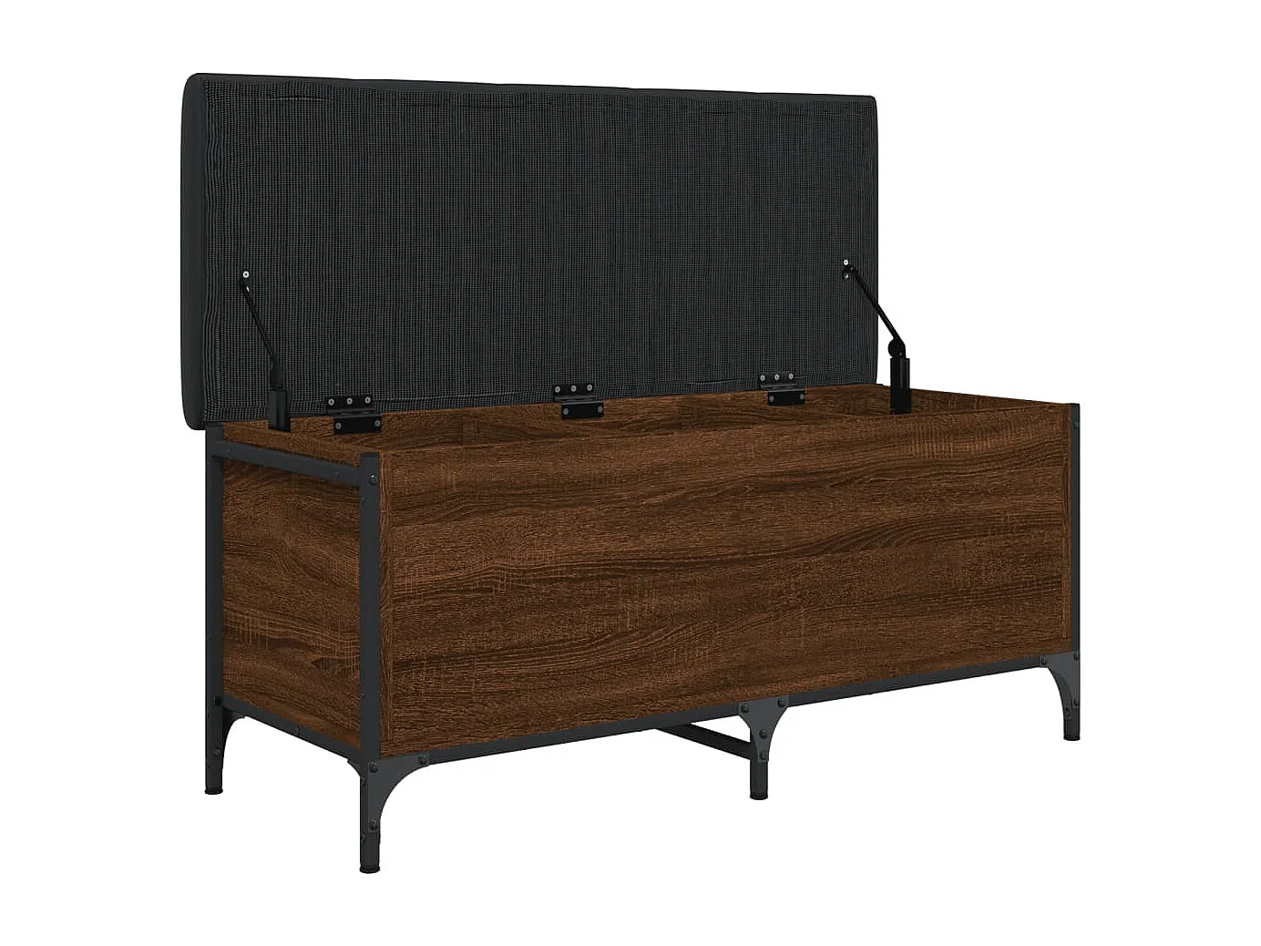 Banco con almacenaje madera ingeniería roble marrón 102x42x45cm ES634410