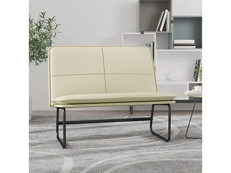 Bankje 100x75x76 cm kunstleer crèmekleurig NL464791