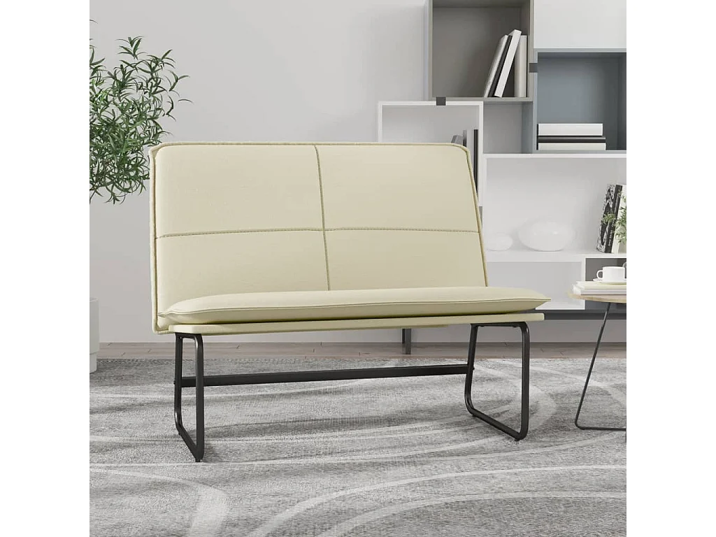 Bankje 100x75x76 cm kunstleer crèmekleurig NL464791