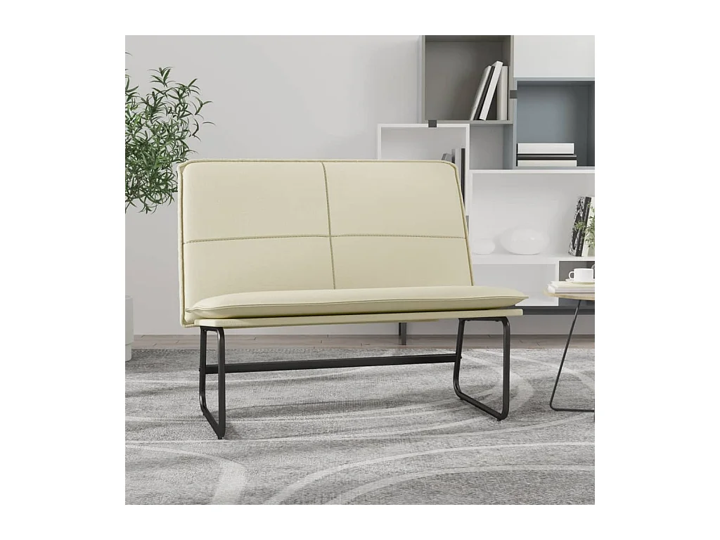 Bankje 100x75x76 cm kunstleer crèmekleurig NL464791