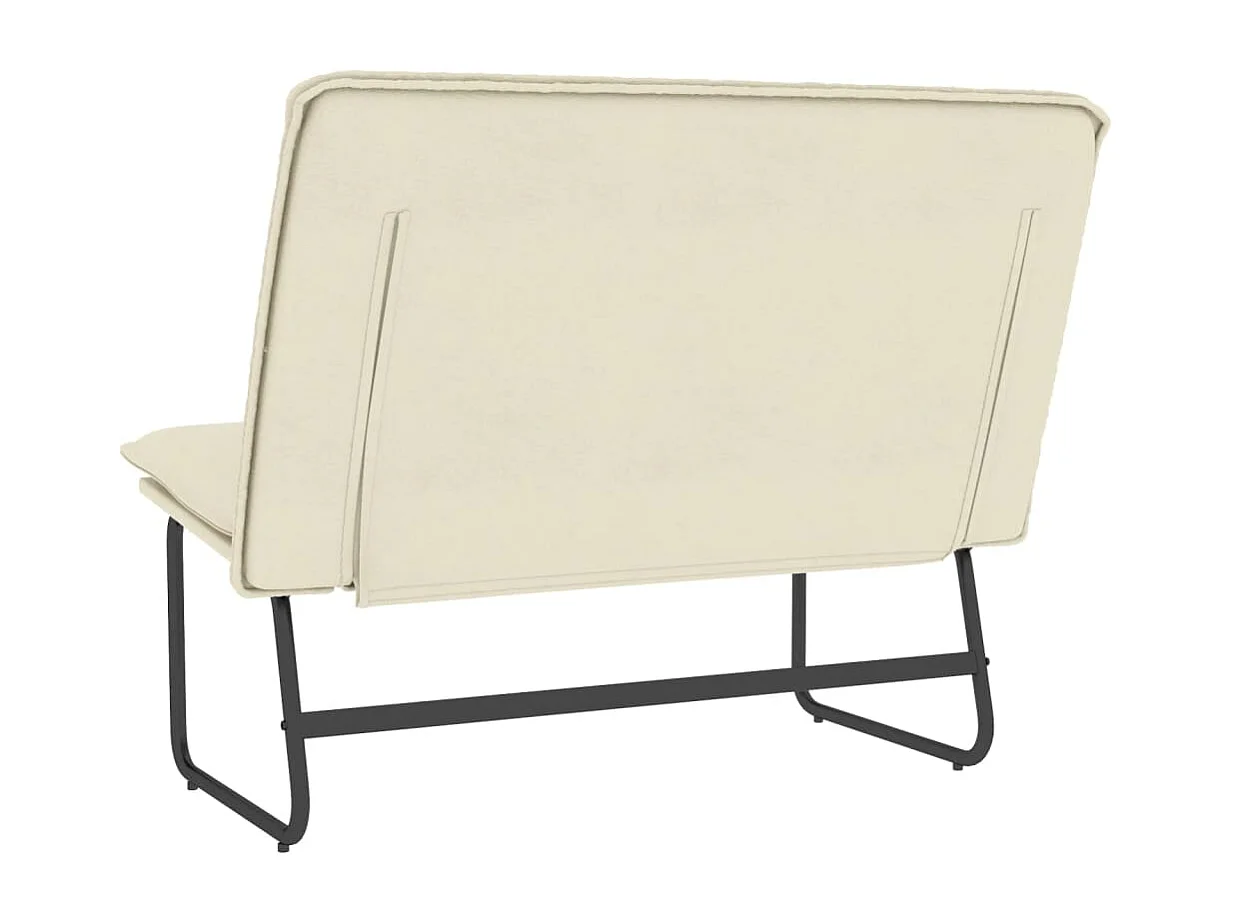 Bankje 100x75x76 cm kunstleer crèmekleurig NL464791