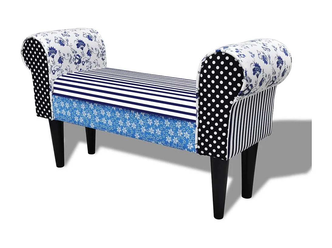Banc Design avec patchwork Bleu et blanc REO61016
