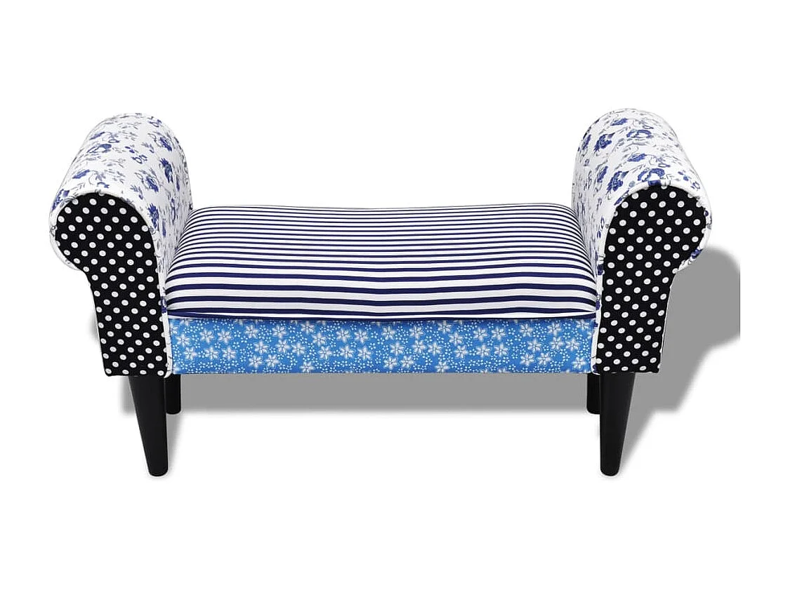 Banc Design avec patchwork Bleu et blanc REO61016
